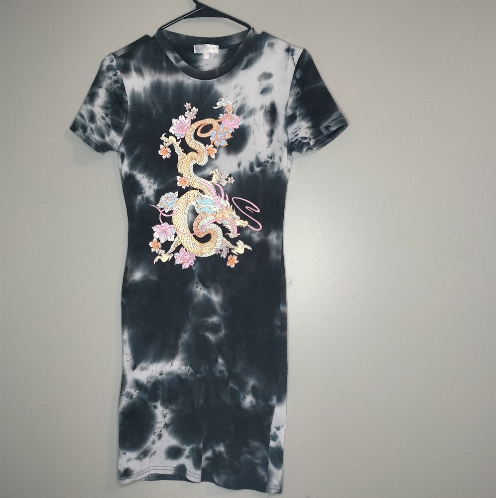 Tye Dye Dragon Bodycon Dress